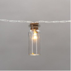 Гирлянда светодиодная Баночки 1,5 м, 10 LED, прозрачный ПВХ, цвет свечения теплый белый, 2 х АА (батарейки не в комплекте) NEON-NIGHT
