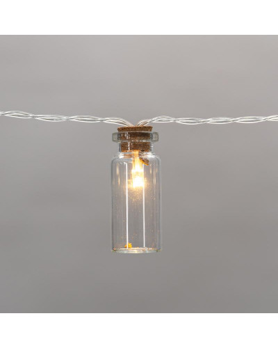 Гирлянда светодиодная Баночки 1,5 м, 10 LED, прозрачный ПВХ, цвет свечения теплый белый, 2 х АА (батарейки не в комплекте) NEON-NIGHT