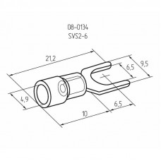 Наконечник вилочный изолированный 6.5 мм 1.5-2.5 мм² (НВи 2.5-6/НВи 2-6) синий (10шт./уп.) REXANT