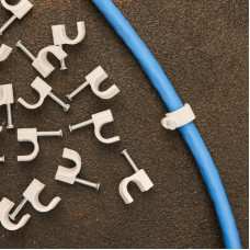 Крепеж кабеля круглый 7мм, белый (20 шт/уп) REXANT