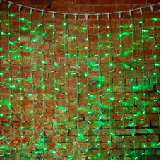 Гирлянда Светодиодный Дождь 2х3м, постоянное свечение, прозрачный провод, 230 В, диоды ЗЕЛЕНЫЕ