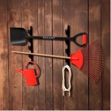 Держатель для хранения садового инвентаря настенный, черный REXANT