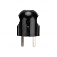 Вилка Евро прямая с з/к 16А черная REXANT