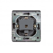 Розетка ROUND 1-ая с/з с/у, со шторками 16А титан KRANZ