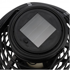 Декоративный фонарь на солнечной батарее 20х20х22 см, черный плетеный корпус, теплый белый цвет свечения NEON-NIGHT