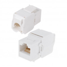 Модуль Keystone Jack RJ-45(8P8C) UTP, CAT 6, тип 180 градусов, самозажимной, белый REXANT