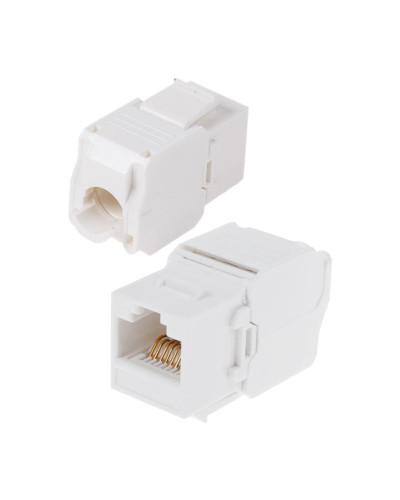 Модуль Keystone Jack RJ-45(8P8C) UTP, CAT 6, тип 180 градусов, самозажимной, белый REXANT