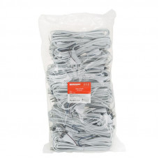 Шнур сетевой, вилка плоская без розетки, кабель 2x0,5 мм² 1,8м белый REXANT