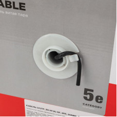 Кабель витая пара U/UTP, CAT 5e, ZH нг(А)-HF, 4PR, 24AWG, OUTDOOR, SOLID, черный, 305м, REXANT