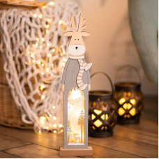 Деревянная фигурка с подсветкой Рождественский олень 11х5х47 см