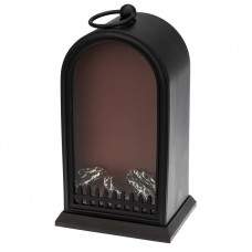 Светодиодный камин Фьюжн с эффектом живого огня 14,7x11,7x25 см, батарейки 2хС (не в комплекте) USB, черный