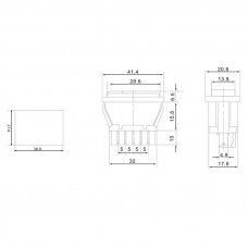 Переключатель (стеклоподъемника) клавишный 12V 20А (5с) (ON)-OFF-(ON) черный с подсветкой (ASW-02D) REXANT