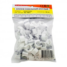 Крепеж кабеля круглый 16мм, белый (50 шт/уп) REXANT