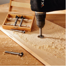 Набор сверл Форстнера (петельных) по дереву, 10-15-20-25-35 х 73мм, 5 шт, цилиндрический хвостовик KRANZ