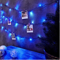 Гирлянда Твинкл Лайт 6 м, темно-зеленый ПВХ, 40 LED, цвет: Синий