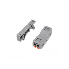 Клемма СМК 222-422D проходная 2-полюсная, с креплением на DIN-рейку (0,08-4 мм²), серая (5 шт./уп.) REXANT