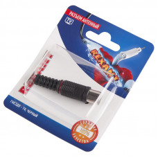 Разъем антенный, гнездо TV, RG-6, черный, 1 шт. REXANT