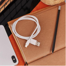 Кабель USB-A – Lightning для Apple, 2,4А, 1м, ПВХ, белый, REXANT