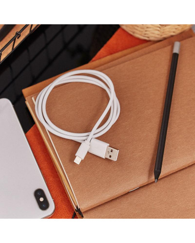 Кабель USB-A – Lightning для Apple, 2,4А, 1м, ПВХ, белый, REXANT