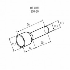 Наконечник штыревой втулочный изолированный F-20 мм 50 мм² (НШВи 50-20) оливковый REXANT