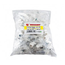 Модуль Keystone Jack RJ-45(8P8C), UTP, CAT 5e, тип 180 градусов, белый REXANT