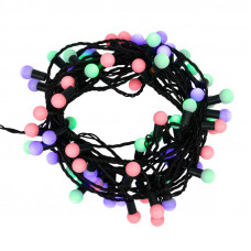 Гирлянда Мультишарики Ø17,5 мм, 10 м, 80 LED МУЛЬТИ, темно-зеленый ПВХ, IP65, динамика, 230В не соединяется NEON-NIGHT