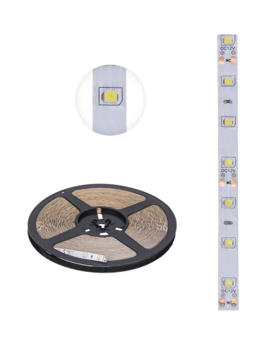 Лента светодиодная 12В, SMD2835, 4,8Вт/м, 60 LED/м, 6500К, 8мм, 20м, для БП с клеммами, IP20 LAMPER