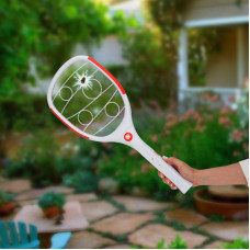 Мухобойка электрическая 0420 ПРОФИ, 1000В, с фонариком и аккумулятором REXANT