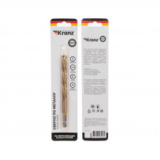 Сверло по металлу, 9мм, Р6М5, ТИТАН, шестигранный хвостовик (1 шт. в упаковке) DIN 338 KRANZ