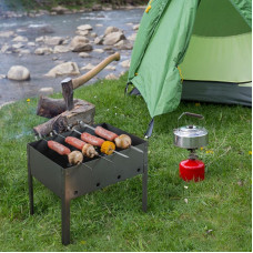 Мангал сборный Эконом 400х250х400мм, с 6 шампурами, в гофрированной картонной коробке СОКОЛ