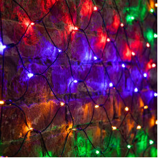 Гирлянда светодиодная Сеть 1х1,5м 160 LED МУЛЬТИ черный ПВХ IP65 свечение с динамикой 230В контроллер в комплекте NEON-NIGHT