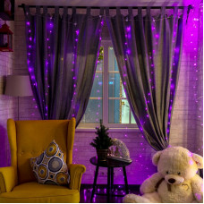 Гирлянда Светодиодный дождь из росы 3х3 м, розовый, USB + пульт управления NEON-NIGHT