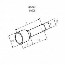 Наконечник штыревой втулочный изолированный F-8 мм 0.5 мм² (НШВи 0.5-8) белый REXANT