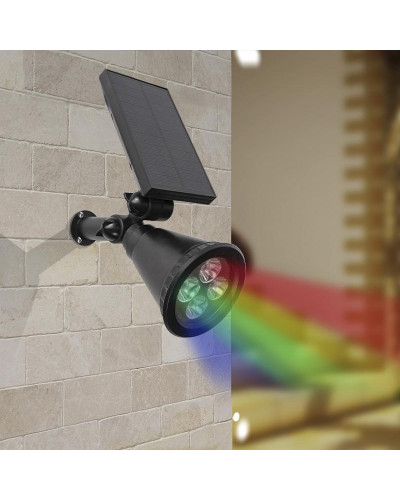 Светильник прожекторный настенный/грунтовый NEW AGE RGB со встроенным аккумулятором, солнечной панелью LAMPER
