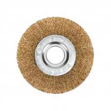 Щетка дисковая для УШМ, витая латунированная проволока, 100мм, отв. 22,23мм KRANZ