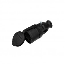 Розетка влагозащищенная переносная с крышкой 1 гнездо, с/з, 16А, IP44 каучук, черная REXANT