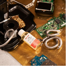 Флюс для пайки, СКФ (спирто-канифольный), 30мл, с кисточкой, флакон, блистер REXANT