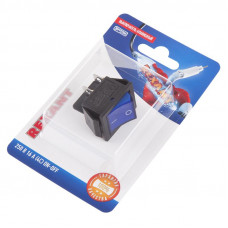 Выключатель клавишный 250V 16А (4с) ON-OFF синий  с подсветкой (RWB-502, SC-767, IRS-201-1)  REXANT (в упак. 1шт.)