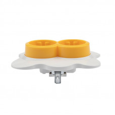 Розетка двойная HAPPY Яичница с/у, с/з, со шторками, желтая/белая KRANZ