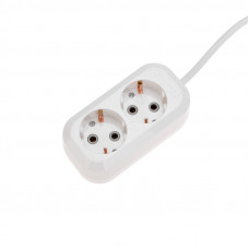 Удлинитель 2 гнезда, 5м, 3х0,75мм², с/з, белый PROconnect