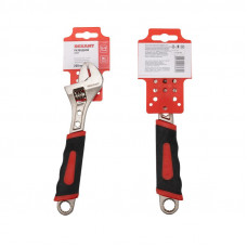 Разводной ключ 200мм никелированный, двухкомпонентная рукоятка REXANT