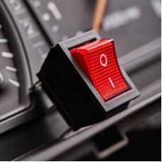 Переключатель клавишный 250V 15А (6с) ON-ON красный с подсветкой (RWB-506, SC-767) REXANT (в упак. 1шт.)