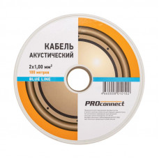 Кабель акустический 2х1,00мм², прозрачный BLUELINE, 100м PROconnect
