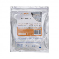 Лента светодиодная 12В, SMD5050, 14,4Вт/м, 60 LED/м, 2700К, 10мм, 3м, для БП с клеммами, IP20 LAMPER