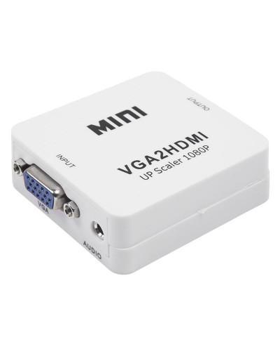 Конвертер VGA + Стерео 3,5мм на HDMI, пластик, белый REXANT