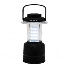 Фонарь кемпинговый с компасом, противоскользящий пластик «черный вельвет», складная петля для подвеса, регулировка яркости, 3хАА REXANT