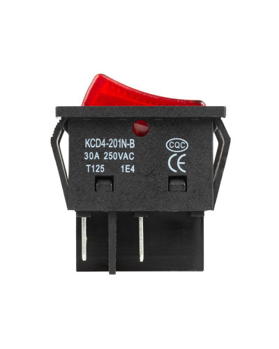 Выключатель клавишный 250V 30А (4с) ON-OFF красный с подсветкой (RWB-502)  REXANT