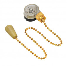 Выключатель для настенного светильника c деревянным наконечником, золотой, 1 шт. REXANT