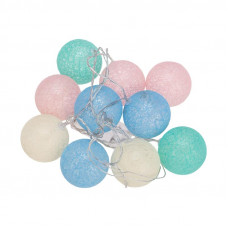 Тайские фонарики Пудра 1,5 м, прозрачный ПВХ, 10 LED, теплый белый, питание 2 х АА (батарейки не в комплекте)