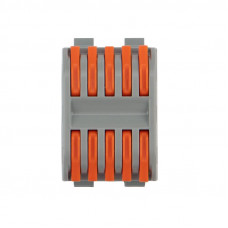 Клемма СМК 222-425D проходная 5-полюсная, с креплением на DIN-рейку (0,08-4 мм²), серая (4 шт./уп.) REXANT